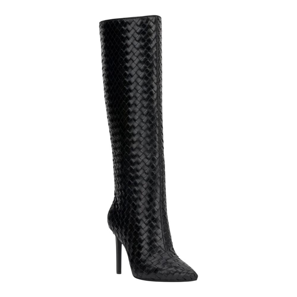 INC Women's Savonia Woven Knee High Boots Black Size 6 1/2